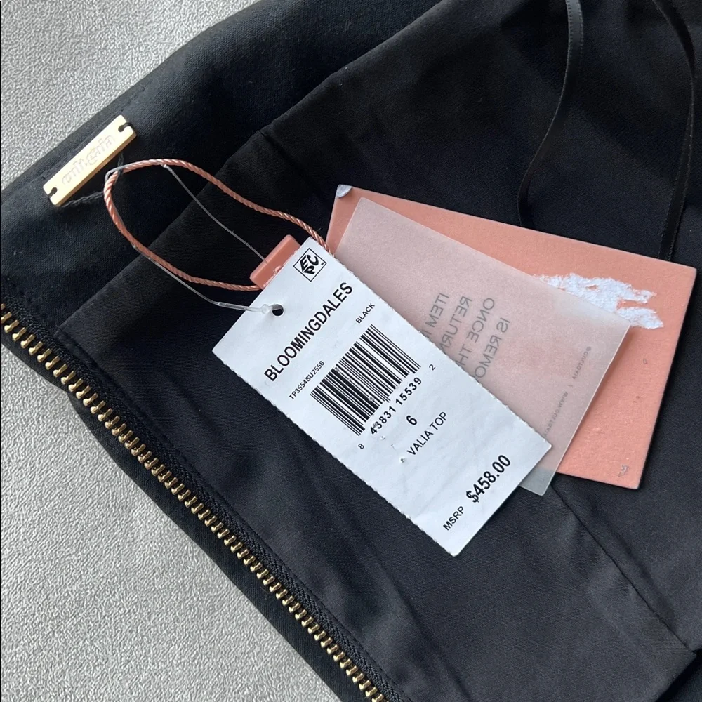 New Cult Gaia Valia Off Shoulder Crop Top in Black Size 6 - Picture 7 of 7